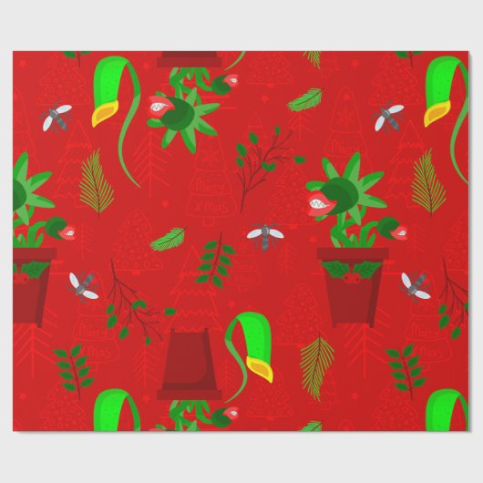Kerstmiscreepmas Venus Flytrap Cadeaupapier (Vlak)