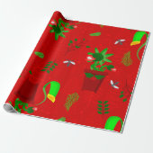 Kerstmiscreepmas Venus Flytrap Cadeaupapier (Uitgerold)