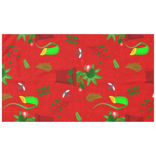 Kerstmiscreepmas Venus Flytrap Tafelkleed (Voorkant (Horizontaal))