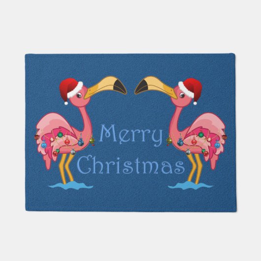 Kerstmisdecoratie Flamingo Deurmat (Voorkant)