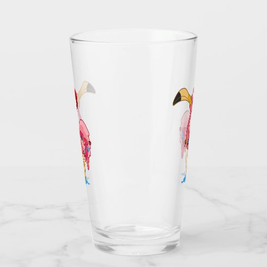 Kerstmisdecoratie Flamingo Drink glas (Links)