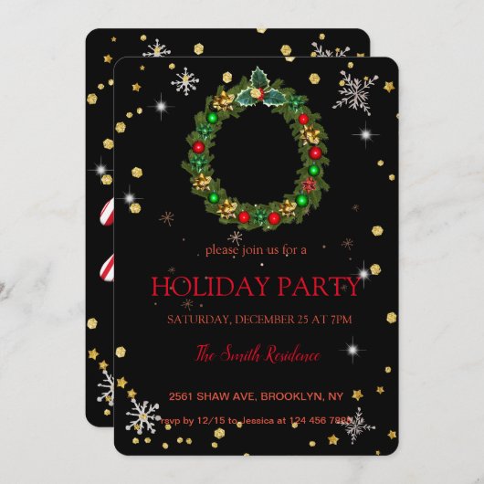 Kerstmisdecoratie, Kerstmis Kaart (Voorkant / Achterkant)