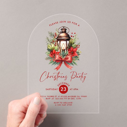 Kerstmisdecoratie Lantaarn Party Uitnodiging (Insitu (Draagbaar))