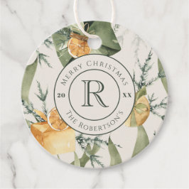 Kerstmiselegantie: Waterverf Monogram Custom Bedankjes Labels
