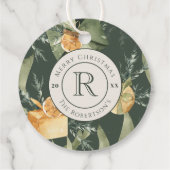 Kerstmiselegantie: Waterverf Monogram Custom Bedankjes Labels (Achterkant)