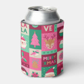 Kerstmiselementen, naadloos netpatroon. blikjeskoeler (Blikje Voorkant)