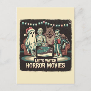 Kerstmisfilms Santa Ghost Mummy Weerwolf Briefkaart