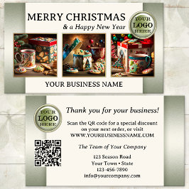 Kerstmisfoto Dank u voor uw zaken Visitekaartje