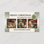 Kerstmisfoto Dank u voor uw zaken Visitekaartje (Voorkant)