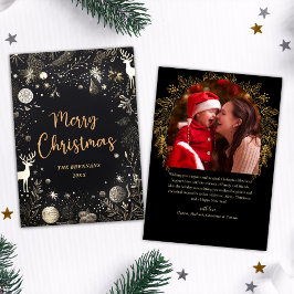 Kerstmisfoto Elegant Uniek Modern Feestdagenkaart