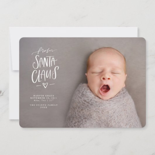 Kerstmisgeboorte Aankondiging Santa Baby Nieuwe Ba (Voorkant)