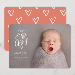Kerstmisgeboorte Aankondiging Santa Baby Nieuwe Ba