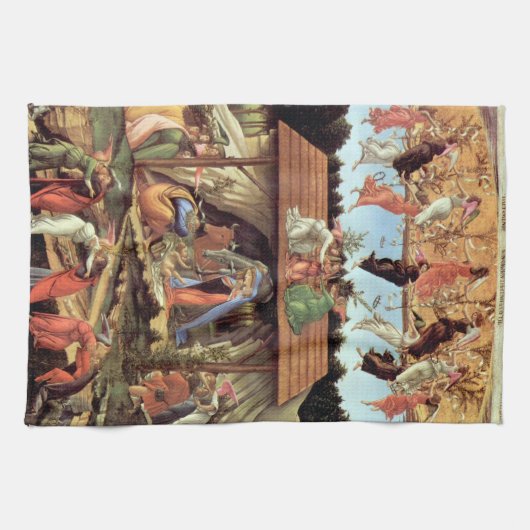 Kerstmisgeboorte, geboorte van Christus door Botti Theedoek (Horizontaal)