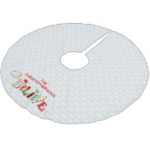 Kerstmisgeloof Gepersonaliseerde Gewatteerde Wit Kerstboom Rok (Gekanteld)