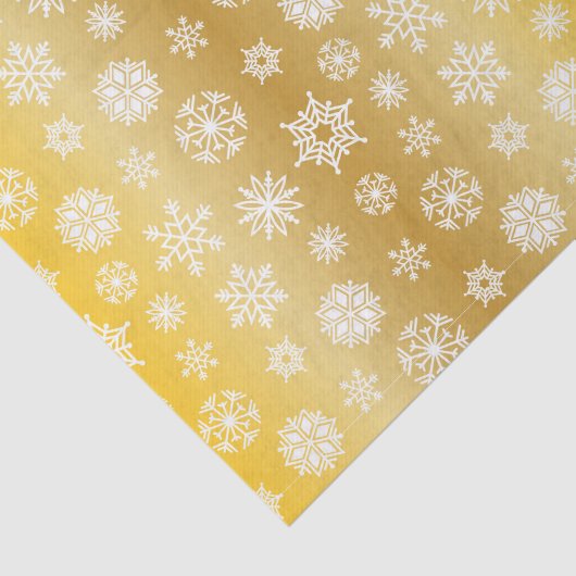 Kerstmisgoud met witte sneeuwvlokken tissuepapier (Detail)