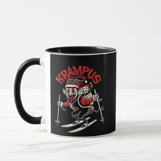 Kerstmisgras van Krampus Kerstduivel Mok (Links)