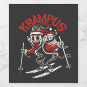Kerstmisgras van Krampus Kerstduivel Wijn Etiket (Enkel label)