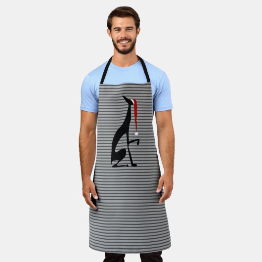 Kerstmishond Greyhound met Santa Hat Schort (Gedragen)