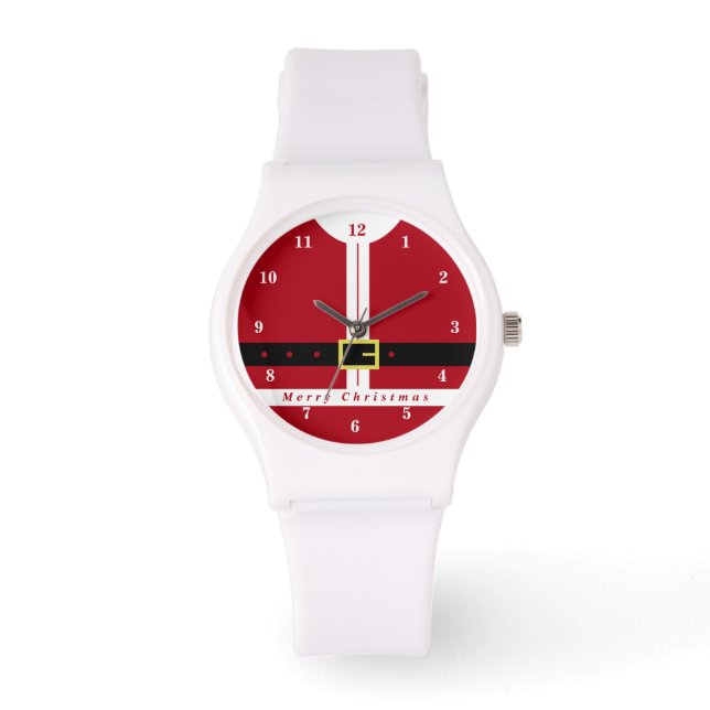 Kerstmishorloge Grappig Kerstman Gift Horloge (Voorkant)
