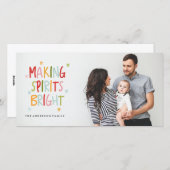 KERSTMISKAART 'MAKING SPIRITS BRIGHT' FEESTDAGENKAART (Voorkant / Achterkant)