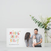 KERSTMISKAART 'MAKING SPIRITS BRIGHT' FEESTDAGENKAART (Staand voorkant)
