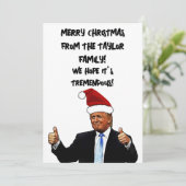 KERSTMISKAART MET FOTO VAN DONALD TRUMP FEESTDAGENKAART (Staand voorkant)