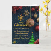 Kerstmiskaart met vouw kaart (Gele Bloem)