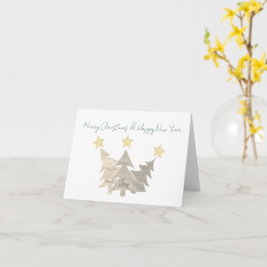 Kerstmiskaart met vouwconstructie kaart (Gele Bloem)