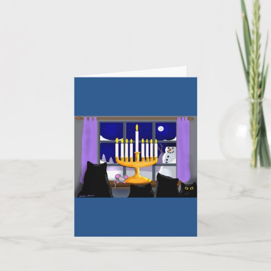 Kerstmiskaart van de Chanoeka Feestdagen Kaart (Voorkant)