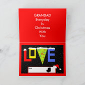 Kerstmiskaart van de opa feestdagen kaart (Binnen)