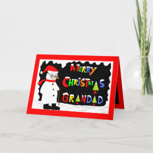 Kerstmiskaart van de opa feestdagen kaart