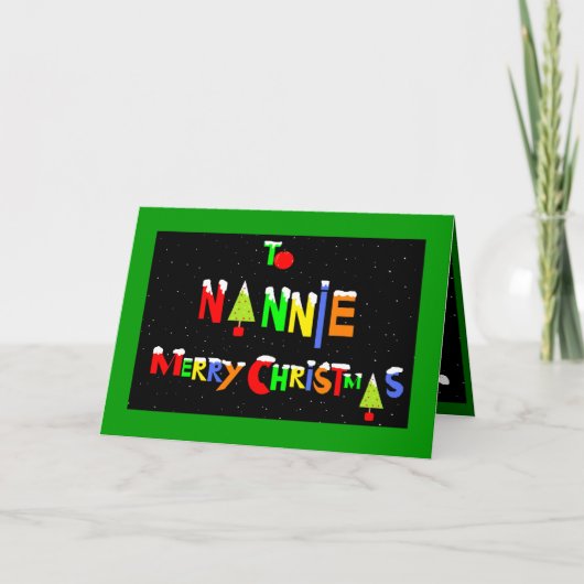 Kerstmiskaart van Nannie Feestdagen Kaart (Voorkant)