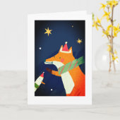 KERSTMISKAART VAN VOS EN EEND KAART (Gele Bloem)