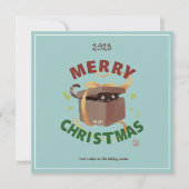 Kerstmiskat in karton kaart (Voorkant)