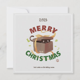 Kerstmiskat in karton kaart