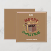 Kerstmiskat in karton kaart (Voorkant / Achterkant)