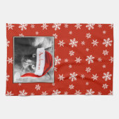 Kerstmiskat, pas met Naam aan Theedoek (Horizontaal)