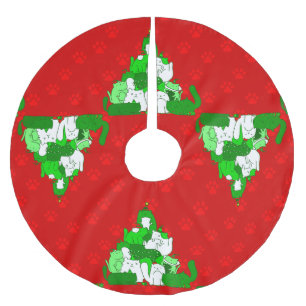 Kerstmiskattenboompje print kerstboom rok