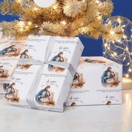 Kerstmiskerstinpakpapier, Heilige Familie Cadeaupapier (Feestdagen)