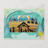 Kerstmiskerststal Baby Jesus in Manger Scene Briefkaart (Voorkant)