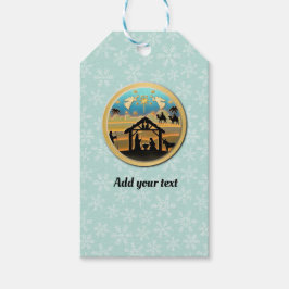 Kerstmiskerststal Baby Jesus in Manger Scene Cadeaulabel