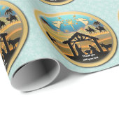 Kerstmiskerststal Baby Jesus in Manger Scene Cadeaupapier (Rol Hoek)