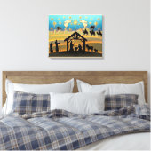 Kerstmiskerststal Baby Jesus in Manger Scene Canvas Afdruk (Insitu (Slaapkamer))
