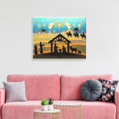 Kerstmiskerststal Baby Jesus in Manger Scene Canvas Afdruk (Insitu (Woonkamer))