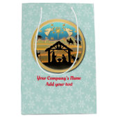 Kerstmiskerststal Baby Jesus in Manger Scene Medium Cadeauzakje (Voorkant)