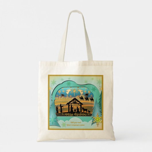Kerstmiskerststal Baby Jesus in Manger Scene Tote Bag (Achterkant)