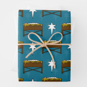 Kerstmiskerststal Baby Jesus Manger Pattern Inpakpapier Vel (In situ)