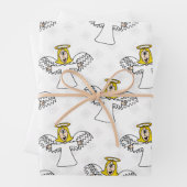 Kerstmiskerststal engelpatroon inpakpapier vel (In situ)