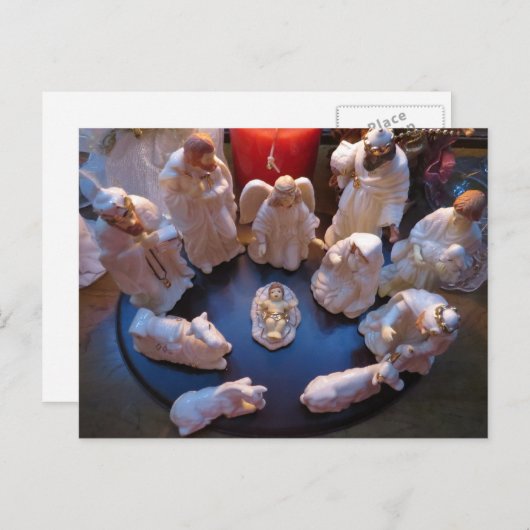 Kerstmiskerststal Feestdagenkaart (Voorkant / Achterkant)