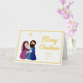 Kerstmiskerststal gevouwen Folie Wenskaart (Orchidee)